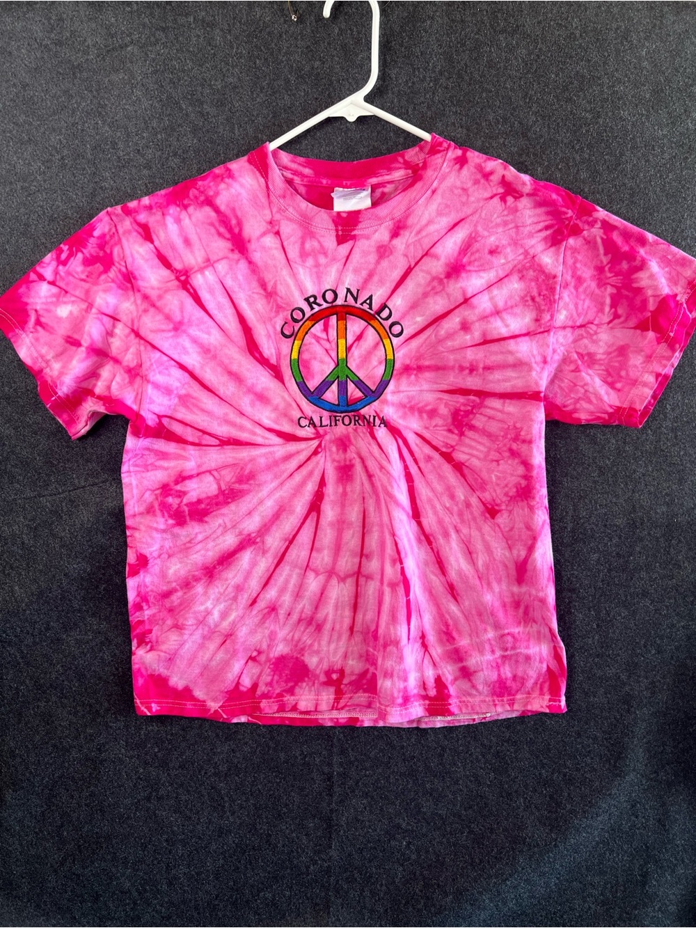 Vintage Hanes Heavyweight 90s California Pink Tie-Dye Tee Women’s Size L Retro